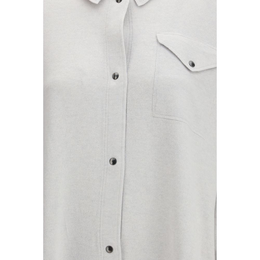 Fabiana Filippi Gray Fleece Wool Shirt - Timeless Luxury Elegance