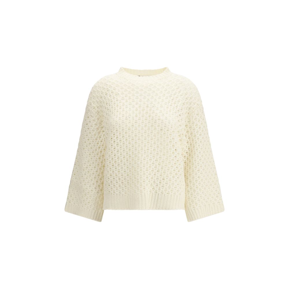 Fabiana Filippi Beige Fleece Wool Sweatshirt - Luxurious Elegance