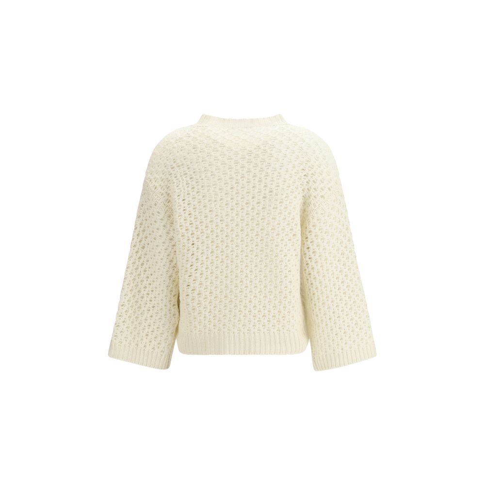 Fabiana Filippi Beige Fleece Wool Sweatshirt - Luxurious Elegance