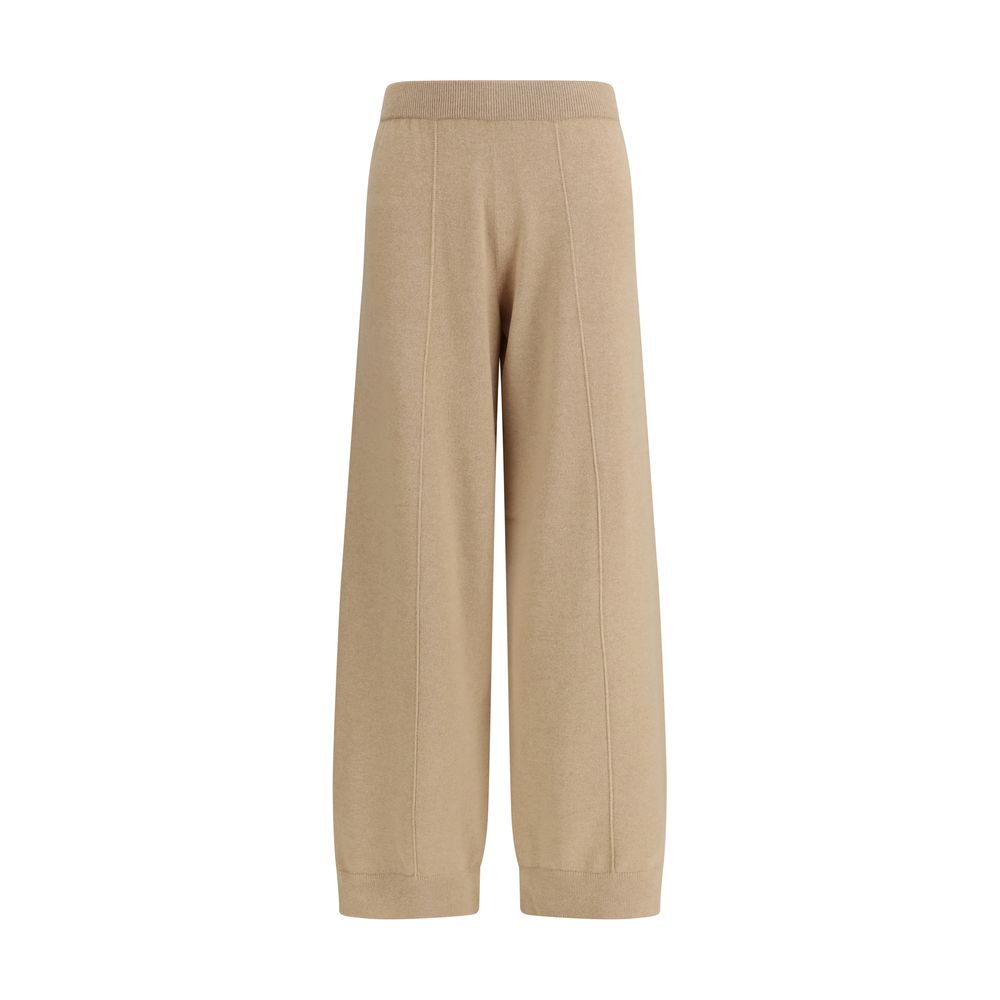 Fabiana Filippi Beige Fleece Wool Casual Pants - Indulgent Elegance