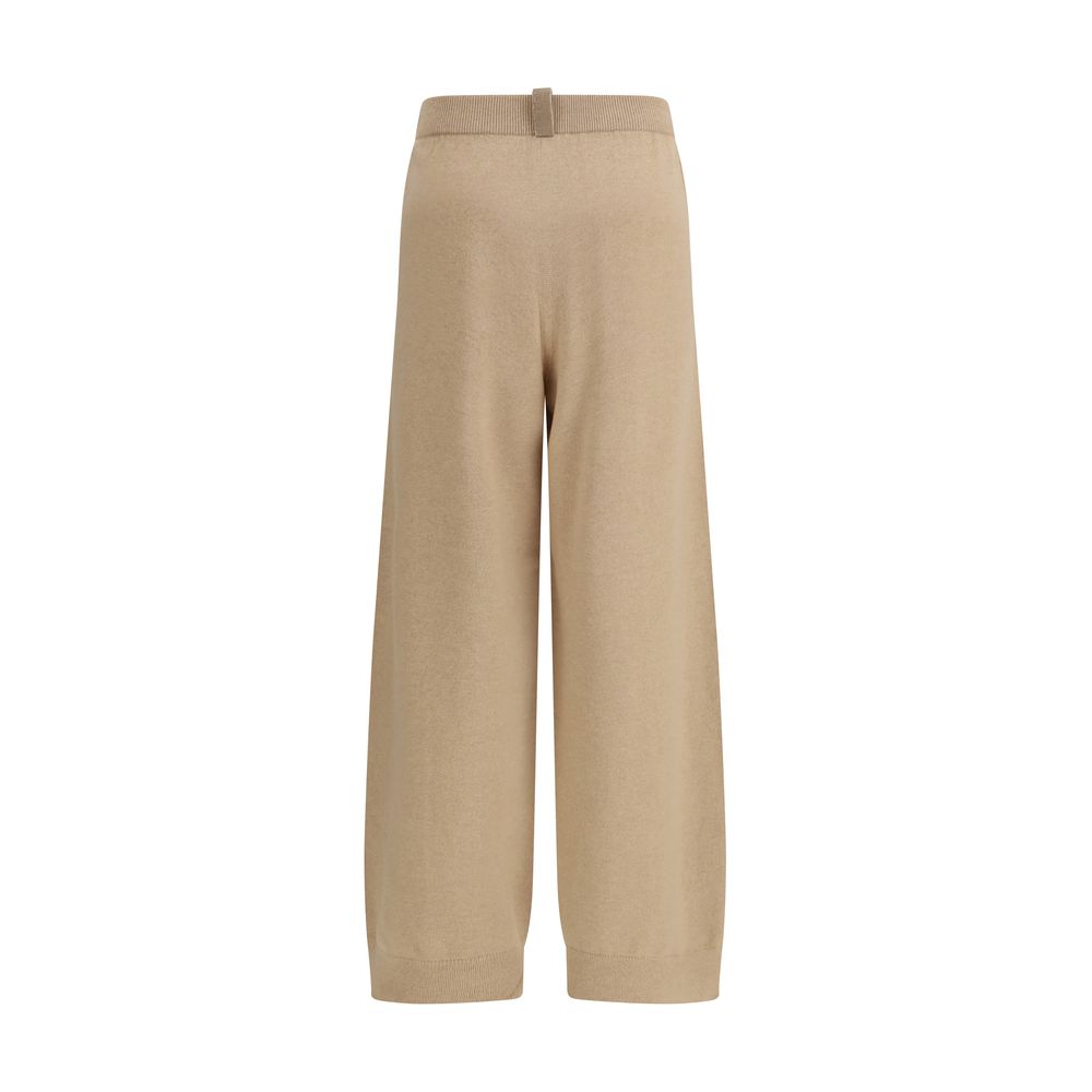 Fabiana Filippi Beige Fleece Wool Casual Pants - Indulgent Elegance