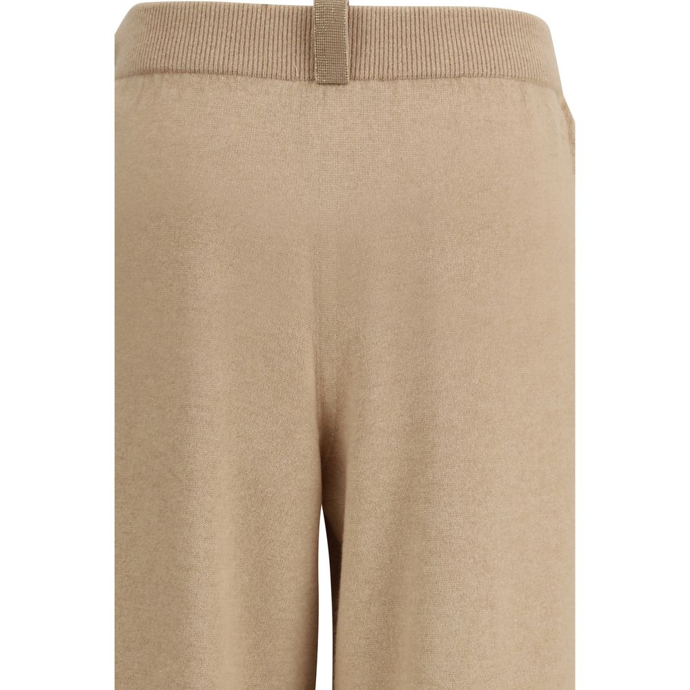Fabiana Filippi Beige Fleece Wool Casual Pants - Timeless Luxury