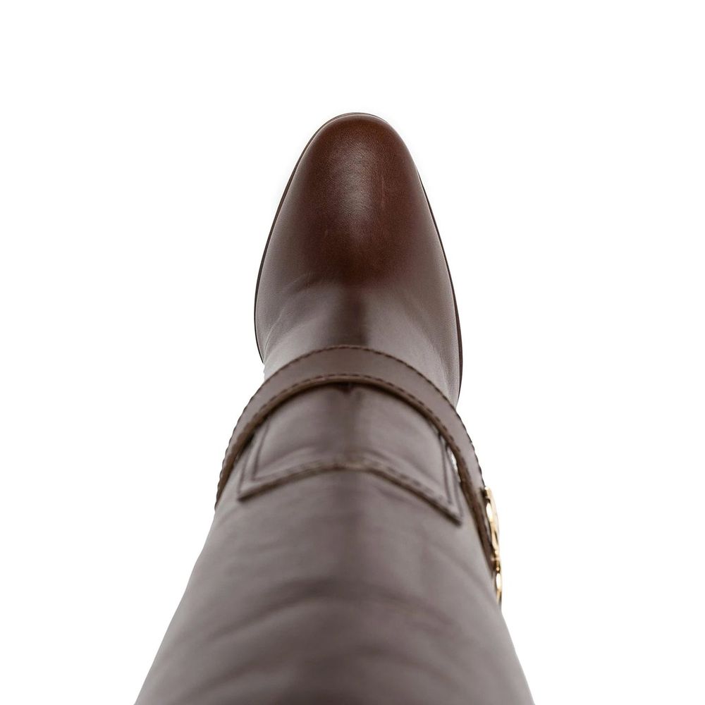 Dolce & Gabbana Brown Calfskin Ankle Boots