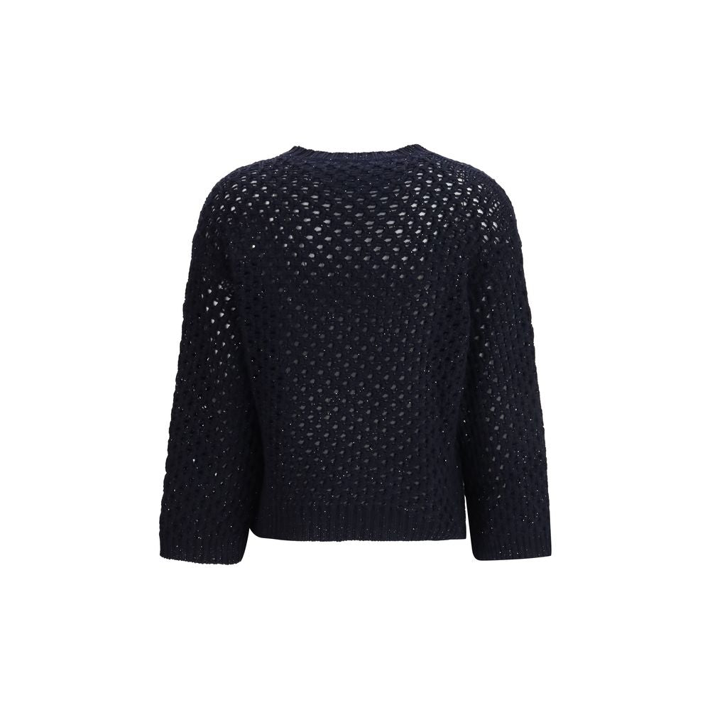 Indulge in the exquisite Fabiana Filippi Black Fleece Wool Sweatshirt, a testament to Italian craftsmanship and sustainable luxury, perfect for elevating any occasion.