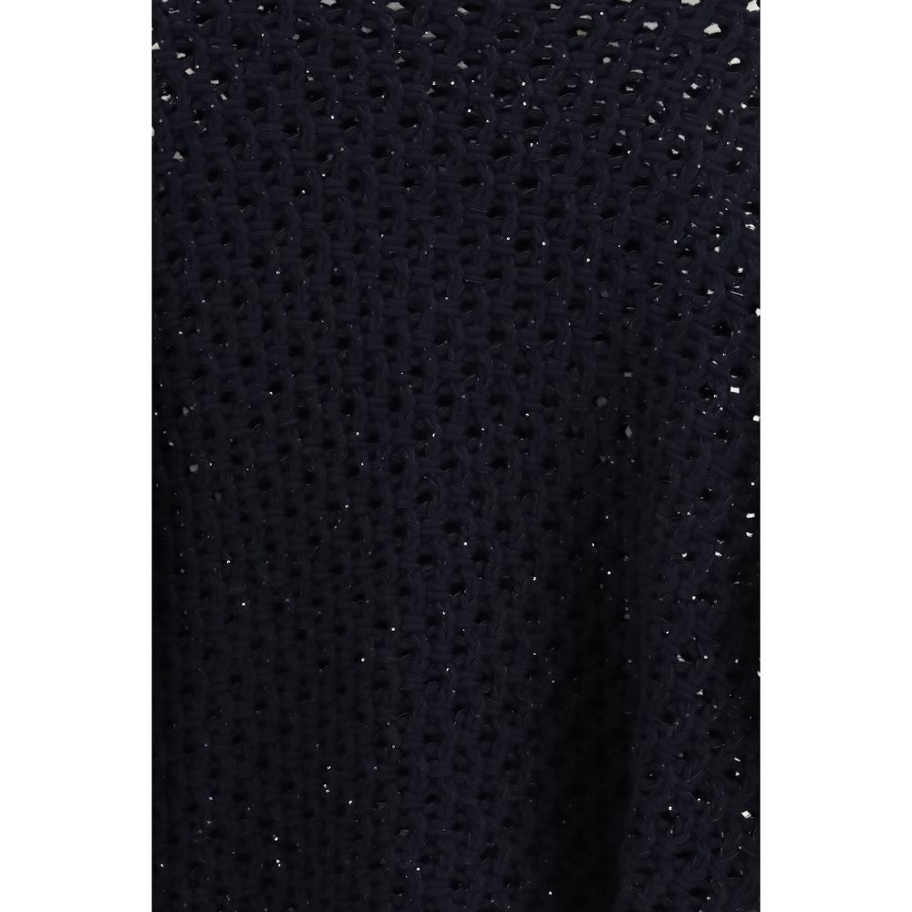 Indulge in the exquisite Fabiana Filippi Black Fleece Wool Sweatshirt, a masterpiece of Italian craftsmanship, blending luxurious materials for timeless elegance and effortless sophistication.
