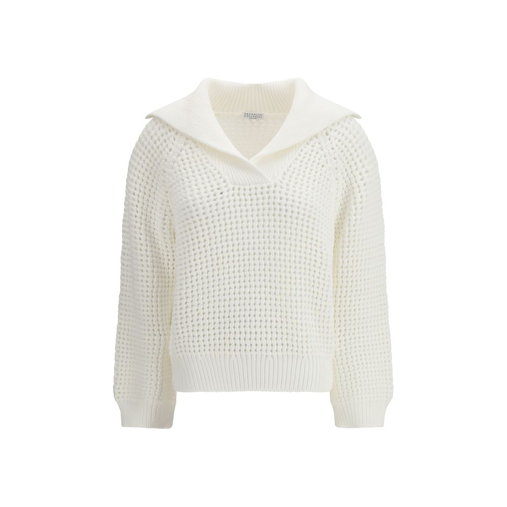 Brunello Cucinelli White Cotton Sweatshirt – Exquisite Couture