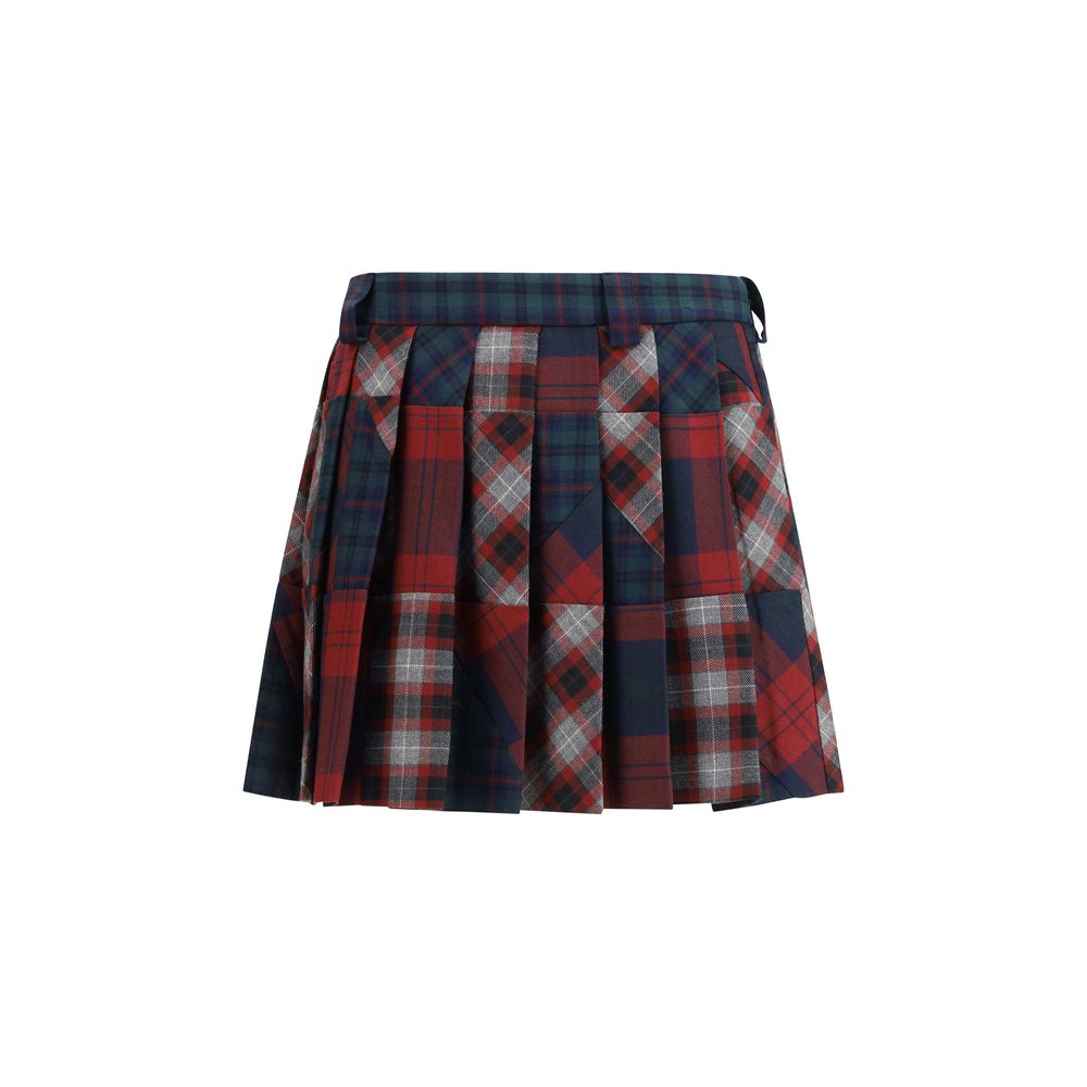 Miu Miu Multicolor Fleece Wool Mini Skirt - Luxurious Elegance
