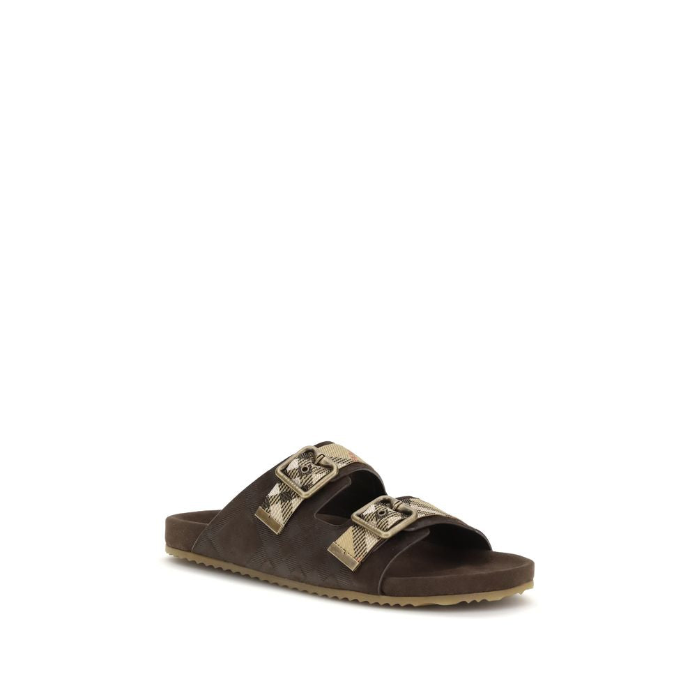 Burberry Brown Rubber Flat Sandals - Luxury Crafted Elegance