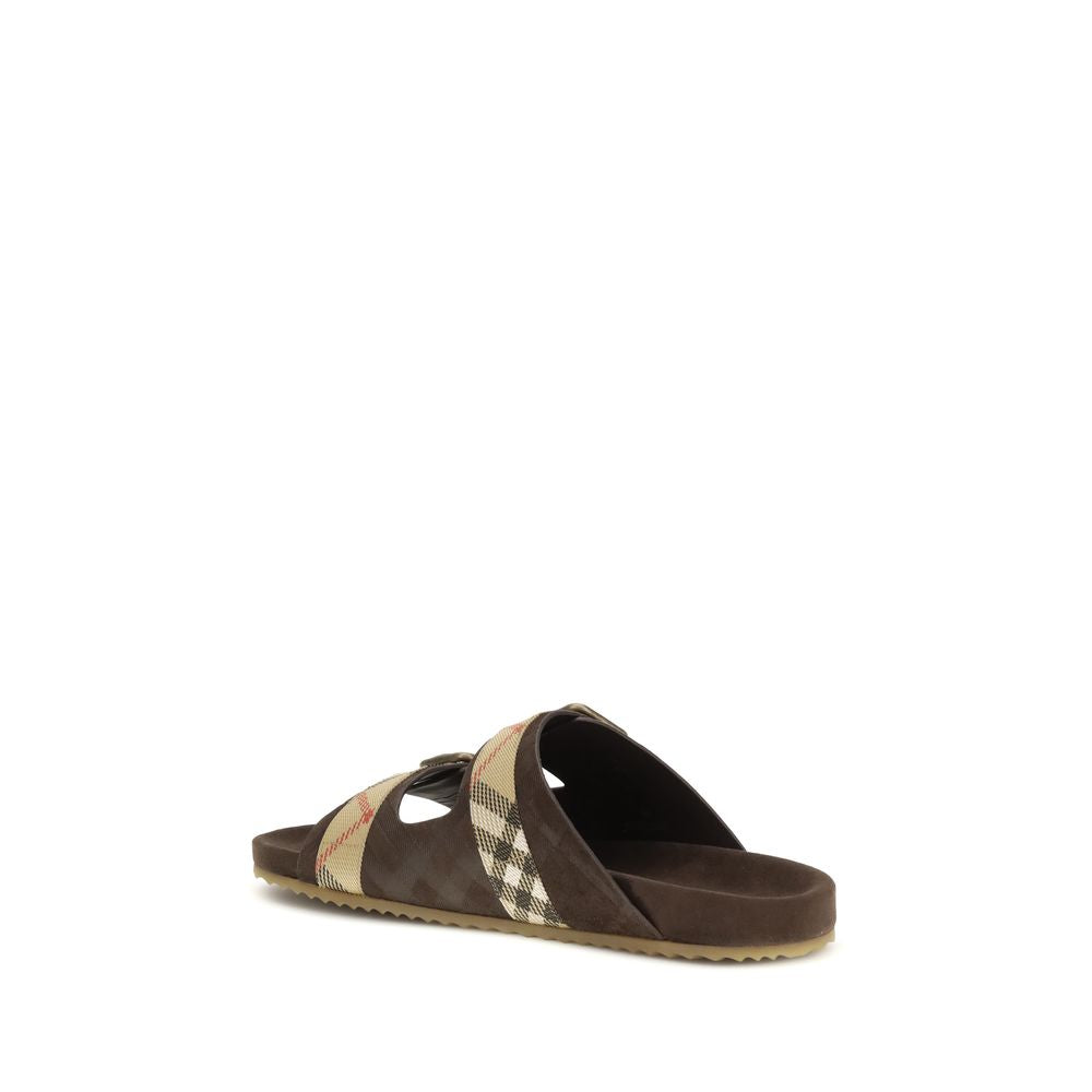Burberry Brown Rubber Flat Sandals - Luxurious Elegance in Footwear
