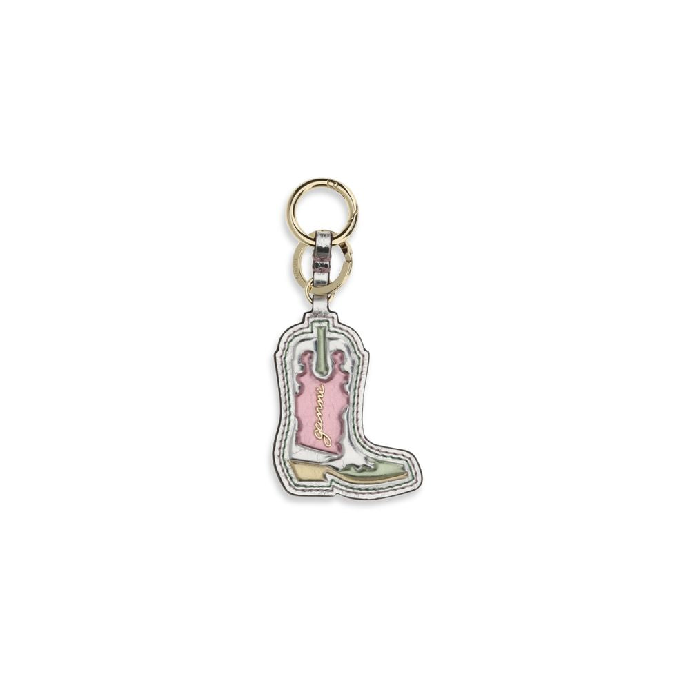 Ganni Silver Cowboy Boot Keychain - Luxe Accessory Delight