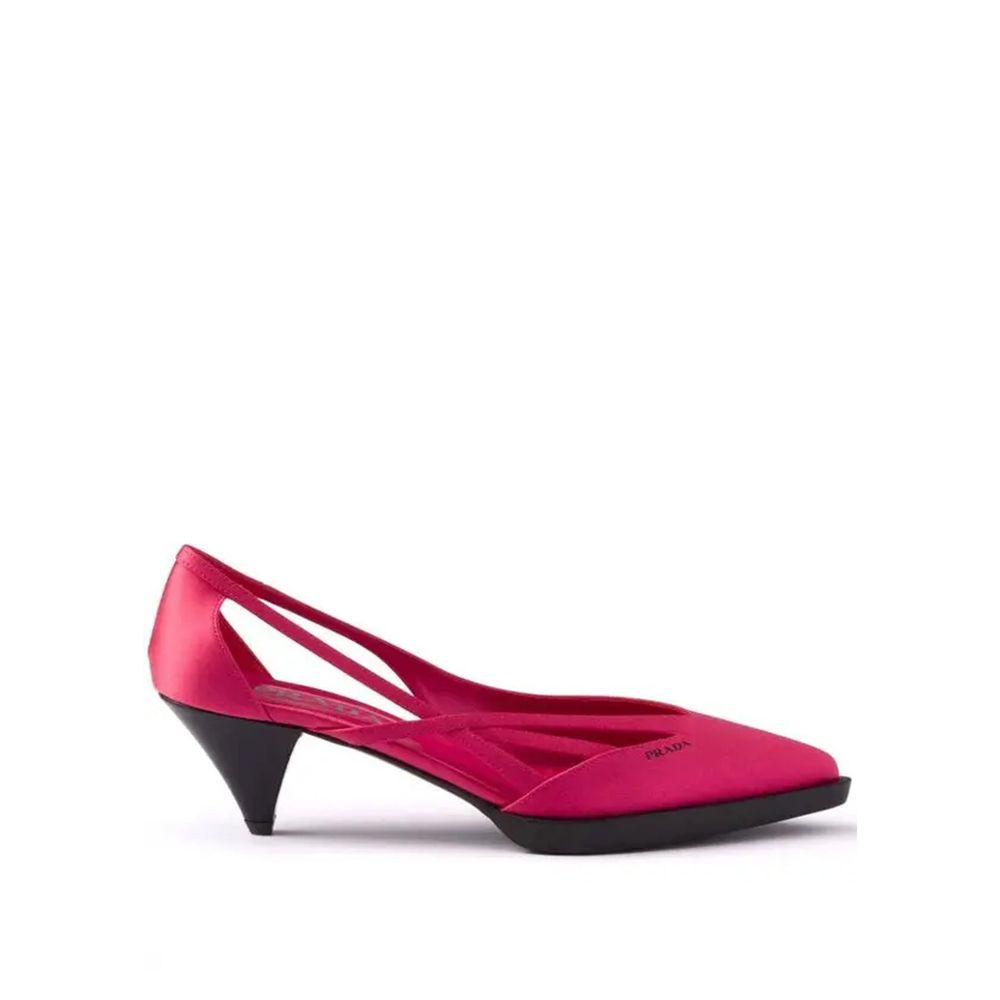 Indulge in the exquisite allure of Prada's Multicolor Silk Mid Heel Pumps, where 100% silk craftsmanship meets timeless elegance for the modern connoisseur.