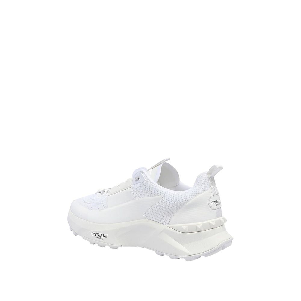 Valentino Garavani White Fabric Athletic Sneakers