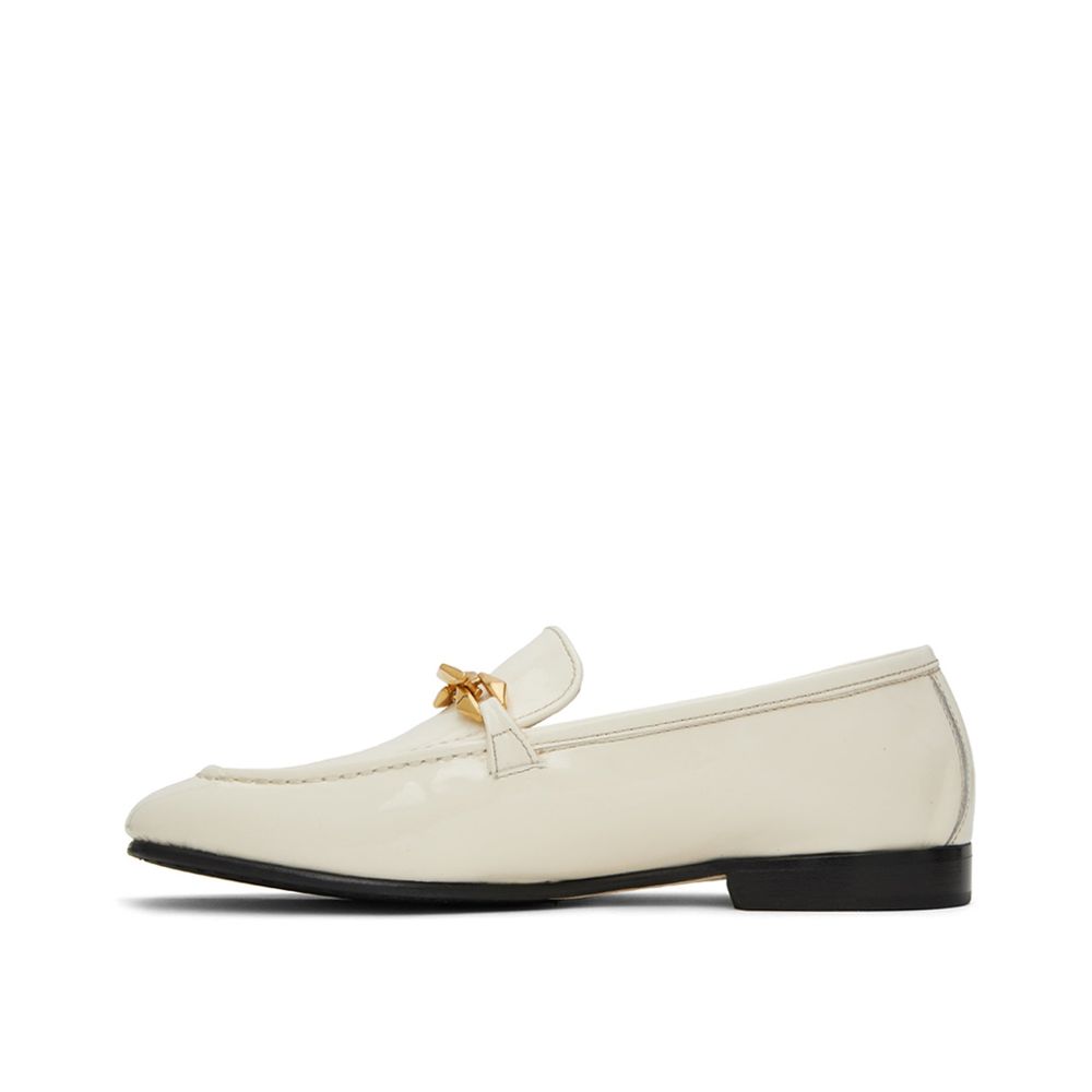 Jimmy Choo White Calfskin Slip-On Loafers