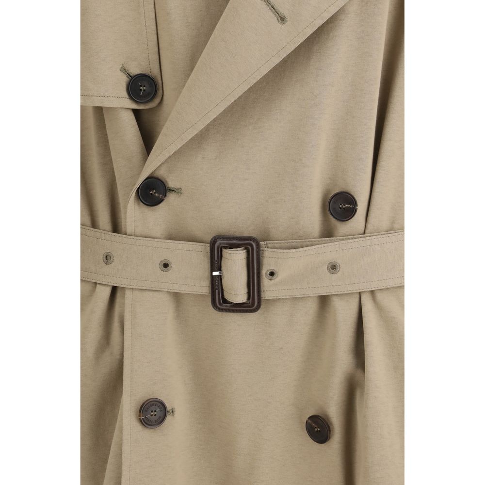 Balenciaga Beige Cotton Trench Coat - Artisanal Luxury Elegance