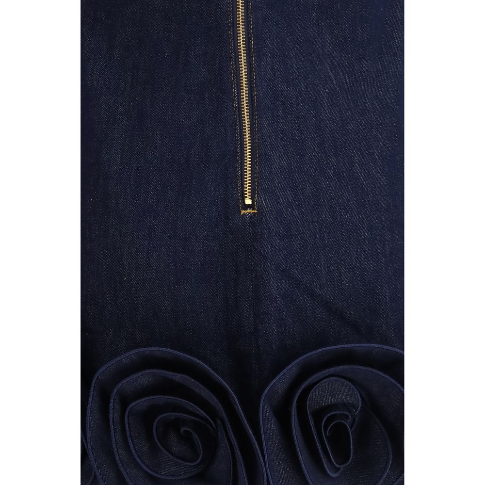 Self-Portrait Blue Cotton Casual Dress - Luxe Modern Elegance