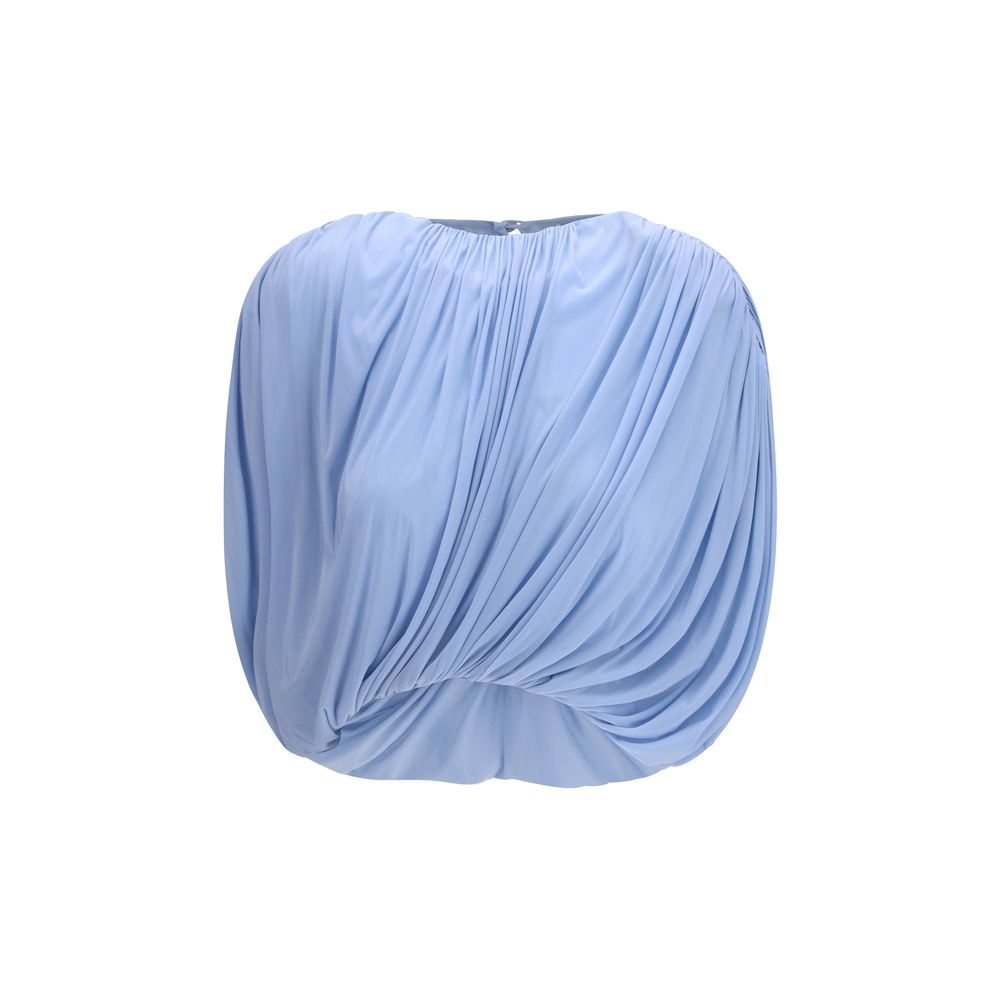 Magda Butrym Blue Copper Blouse - Exquisite Elegance in Cupro