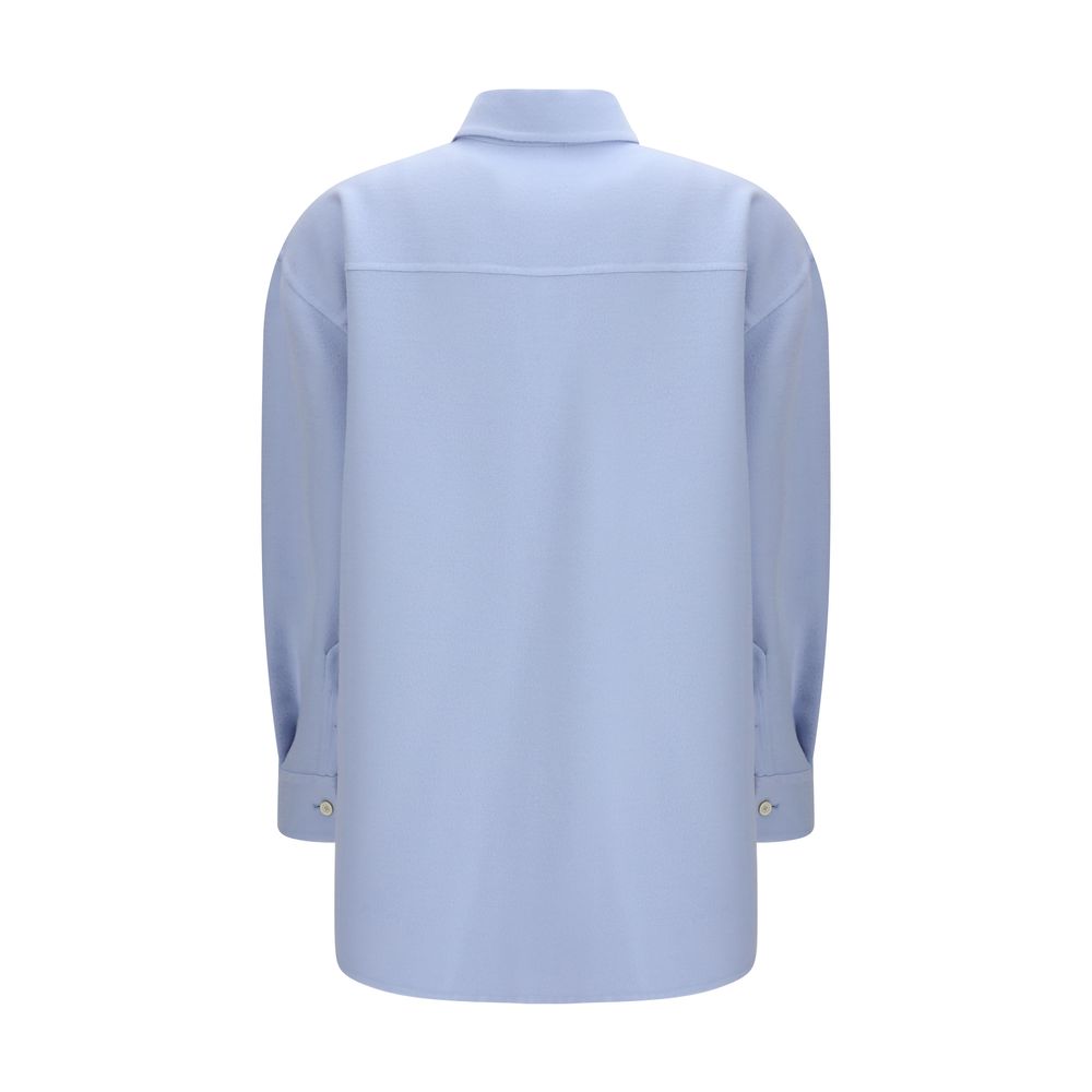 Fabiana Filippi Blue Fleece Wool Shirt - Exquisite Luxury Elegance