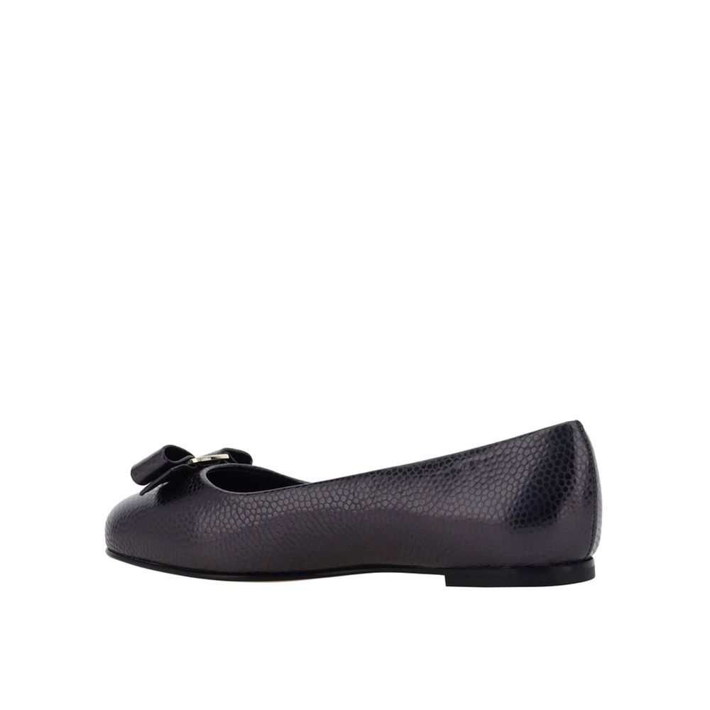 Salvatore Ferragamo Black Calfskin Ballet Flats