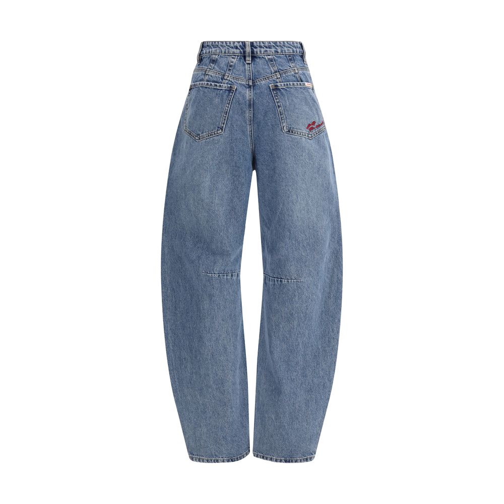 Elevate your style with Self-Portrait's Blue Cotton Relaxed Fit Jeans, a luxurious blend of comfort and contemporary design, perfect for the discerning wardrobe.