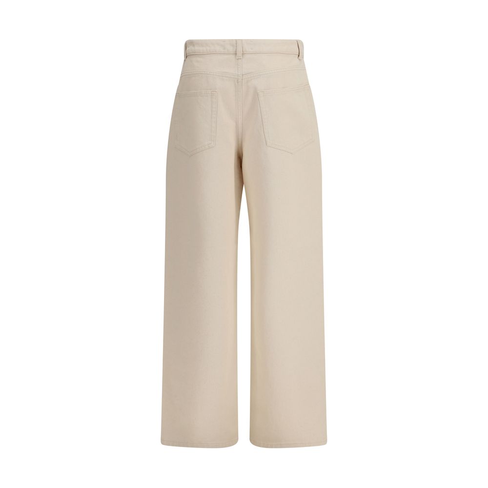 Experience the epitome of elegance with Rohe Beige Cotton Casual Pants, crafted from 100% cotton for a luxurious, relaxed silhouette that transitions effortlessly from day to night.