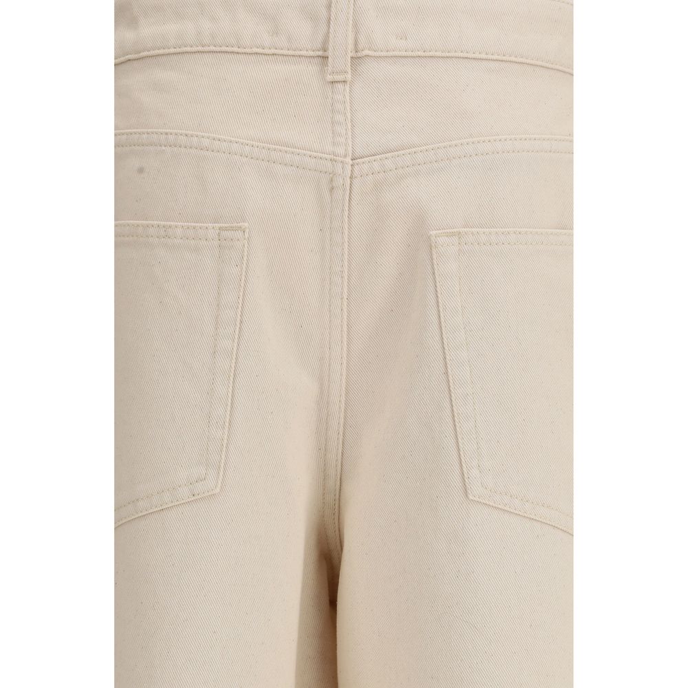 Experience the exquisite Rohe Beige Cotton Casual Pants, a timeless blend of luxury and comfort crafted from 100% cotton, perfect for the discerning fashionista.
