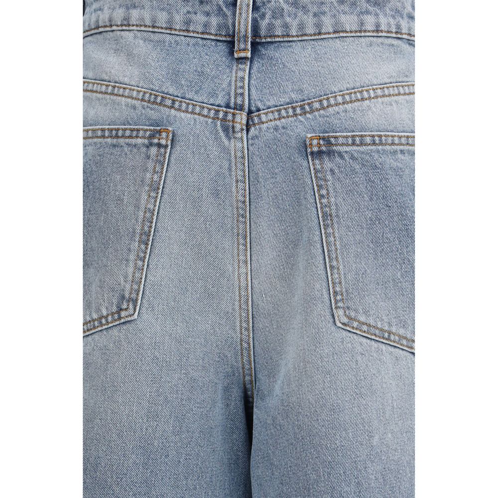Indulge in the Róhe Blue Cotton Straight-Leg Jeans from the SS26 collection, where exquisite craftsmanship meets contemporary elegance, redefining luxury denim for the discerning individual.