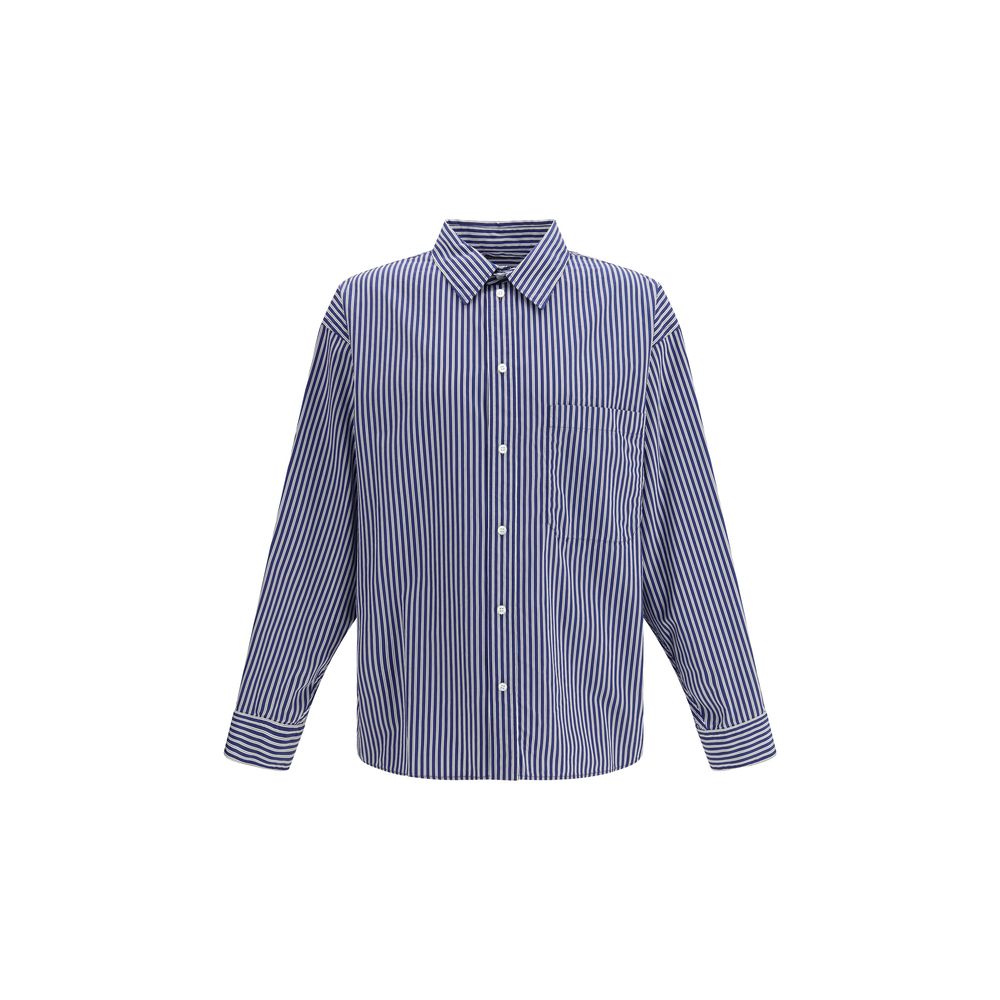 Balenciaga Blue Cotton Pattern Shirt – Luxury Oversized Couture