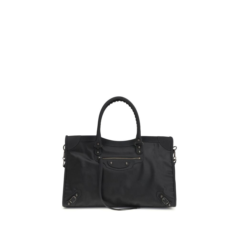 Discover the Balenciaga Black Polyamide Shoulder Bag, a masterpiece of handcrafted elegance from the SS26 collection, merging luxury with practicality for the discerning individual.