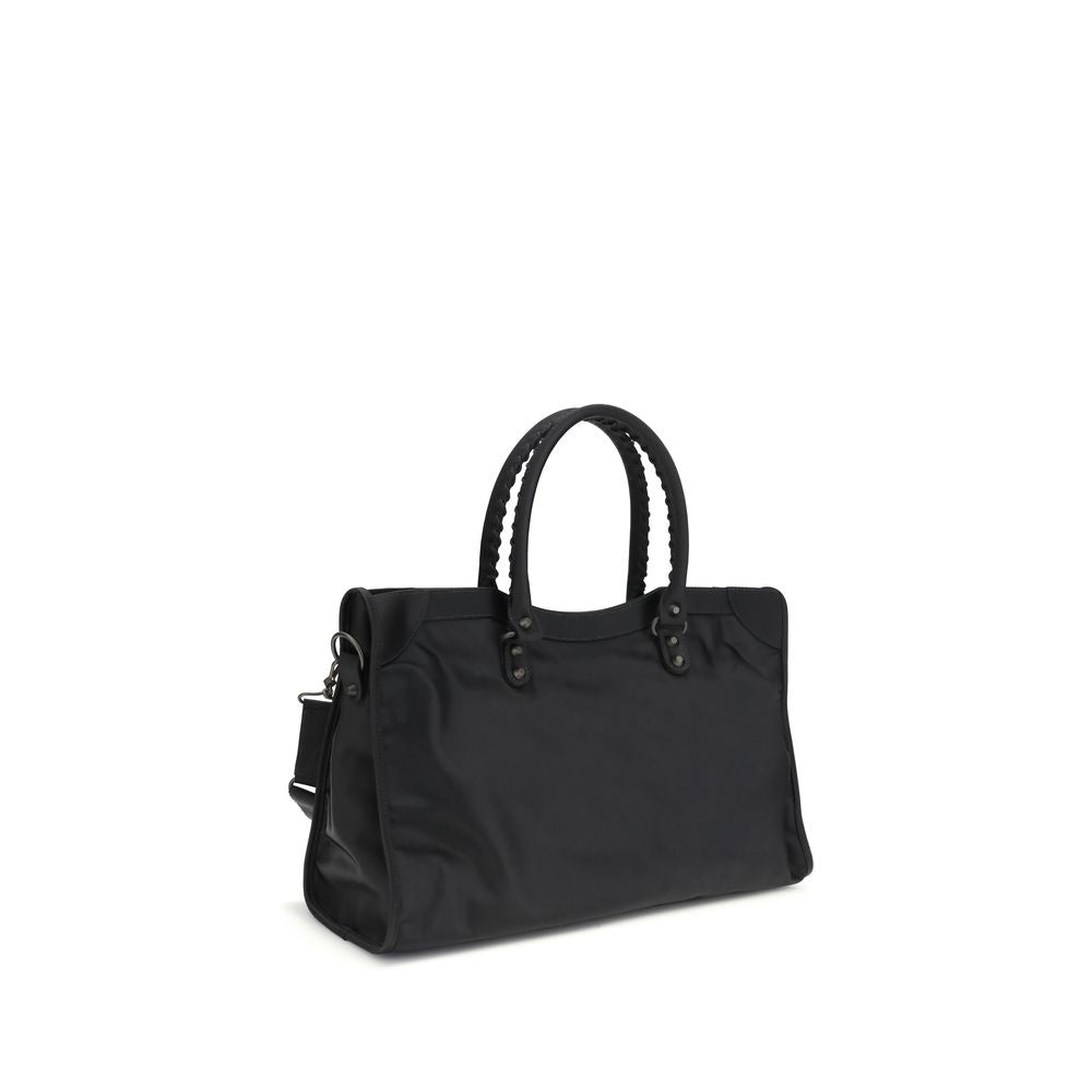 Discover the Balenciaga Black Polyamide Shoulder Bag, a masterpiece of handcrafted elegance from SS26, merging luxury with practicality for the discerning individual.