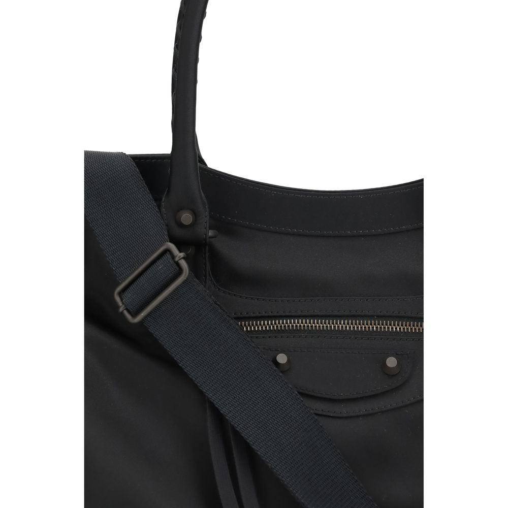 Discover the Balenciaga Black Polyamide Shoulder Bag, a masterpiece of handcrafted elegance from the SS26 collection, blending luxury and functionality for the discerning individual.