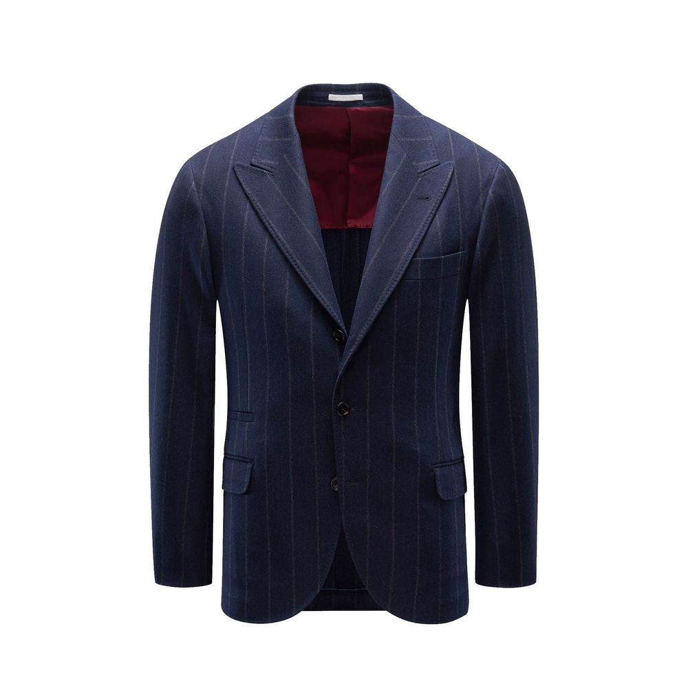 Brunello Cucinelli Blue Virgin Wool Blazer - Timeless Luxury