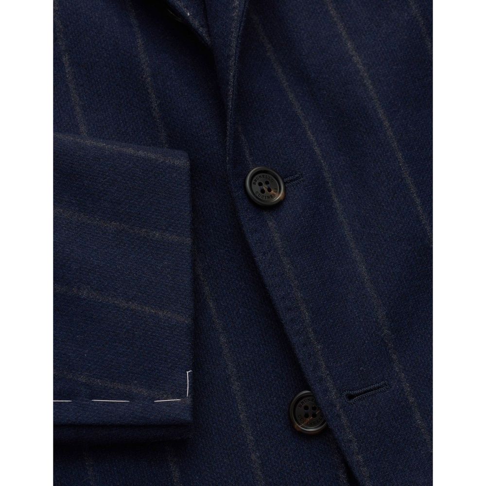 Brunello Cucinelli Blue Virgin Wool Blazer - Timeless Luxury