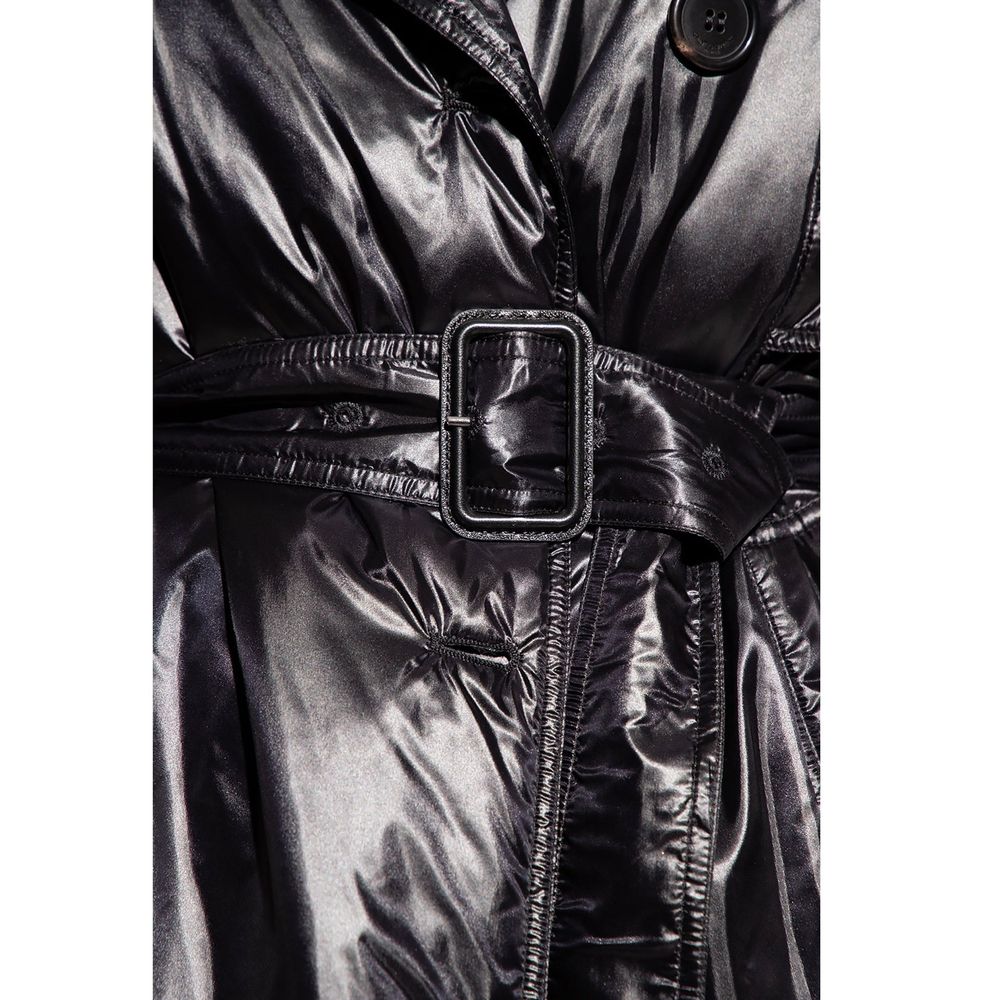 Experience the allure of the Saint Laurent Black Polyamide Coat, a masterpiece of Italian craftsmanship that redefines elegance and sophistication for the discerning individual.