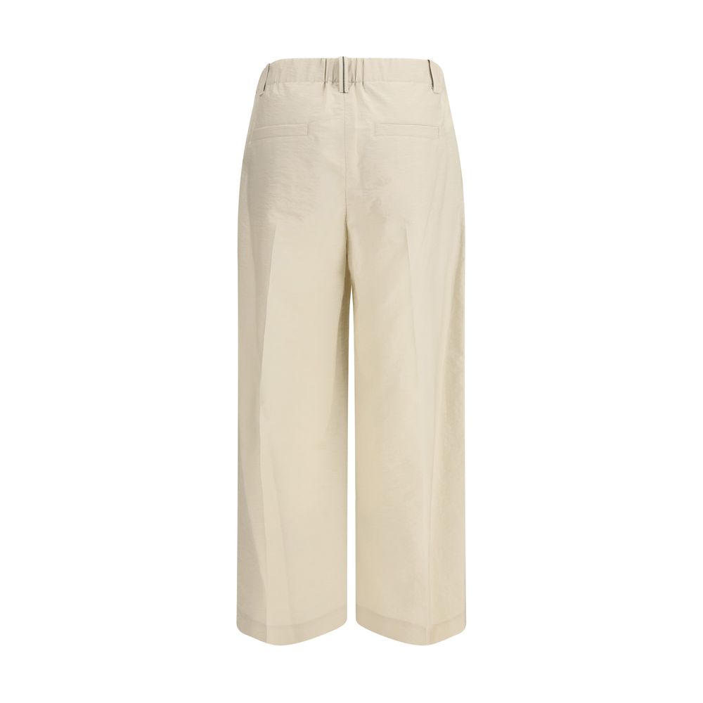 Brunello Cucinelli Beige Cotton Casual Pants - Artisanal Elegance