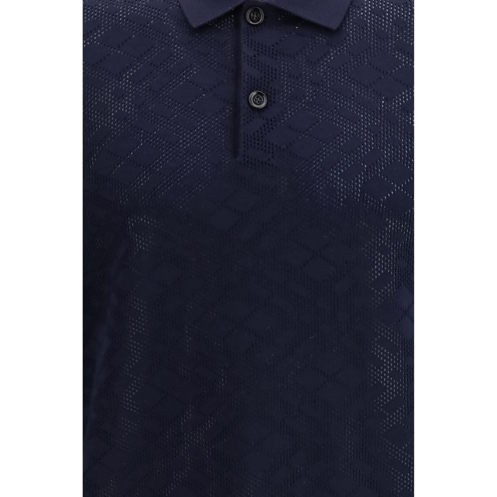 Burberry Blue Wool Polo Shirt - Timeless Luxury for All