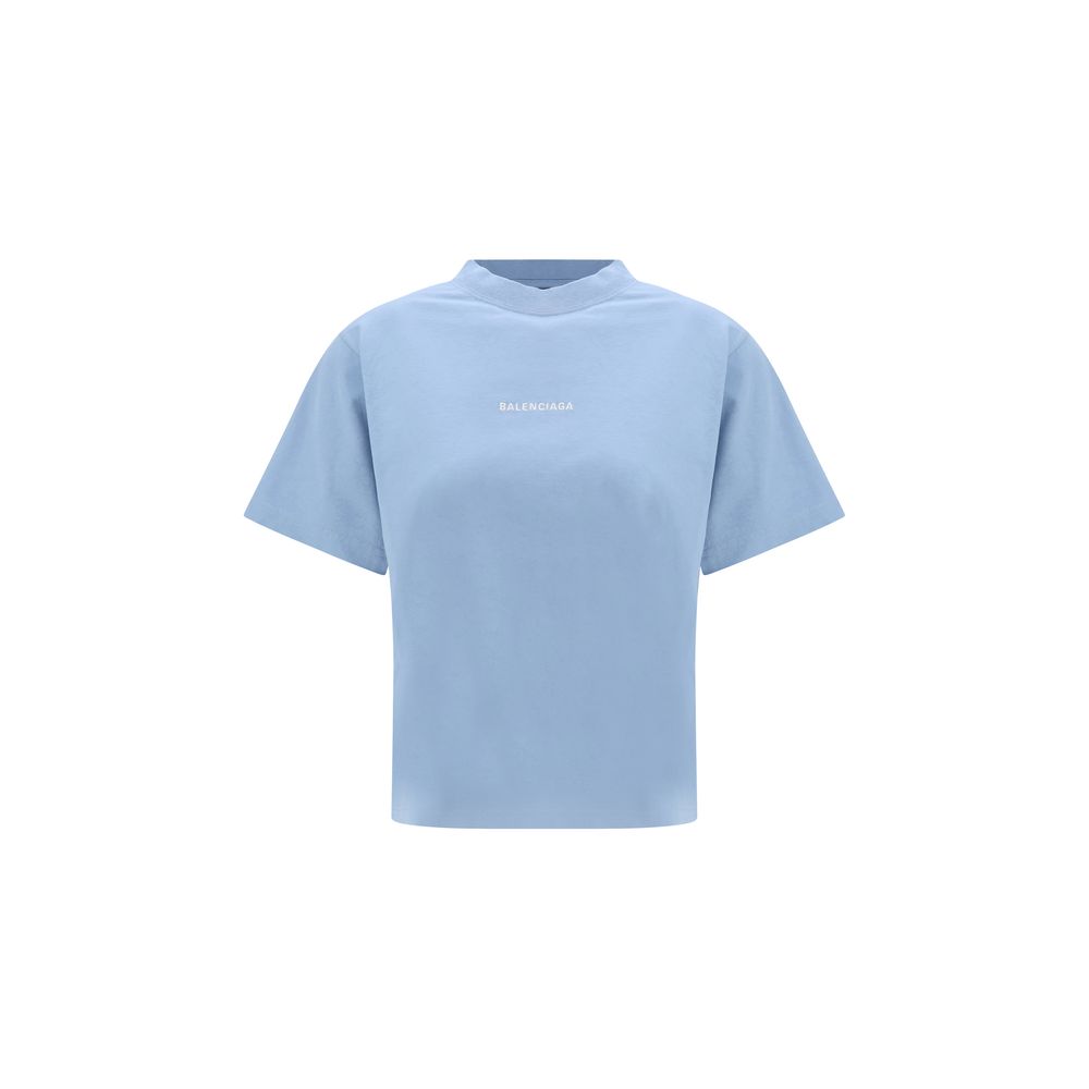 Balenciaga Light Blue Cotton T-Shirt - Timeless Luxury Elegance