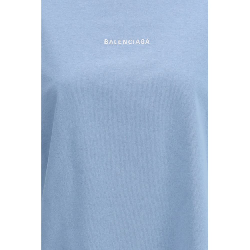 Balenciaga Light Blue Cotton T-Shirt - Timeless Luxury Wear