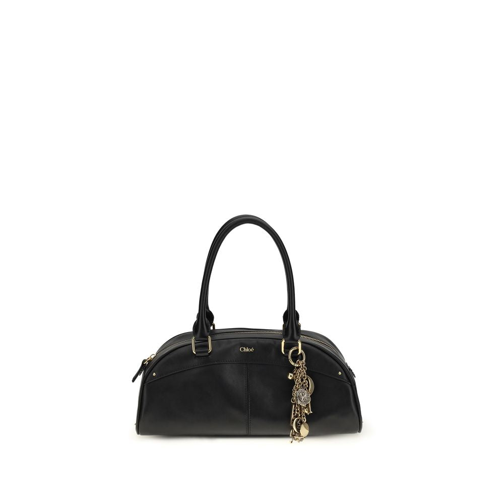 Chloé Black Calf Leather Bos Taurus Shoulder Bag - Artisanal Luxury