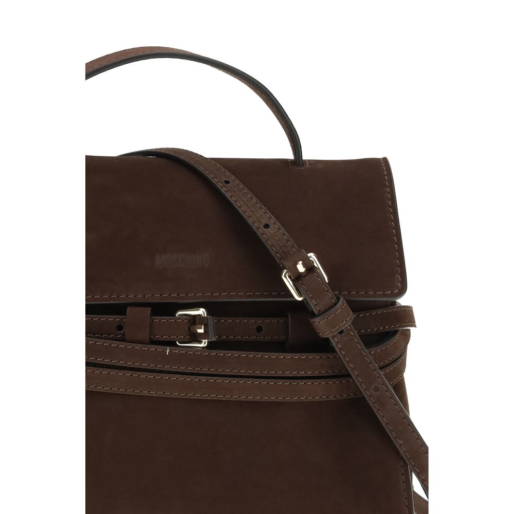 Indulge in the Moschino Brown Calf Leather Bos Taurus Handbag from the SS26 collection, a masterpiece of craftsmanship that embodies timeless luxury and sophisticated elegance.