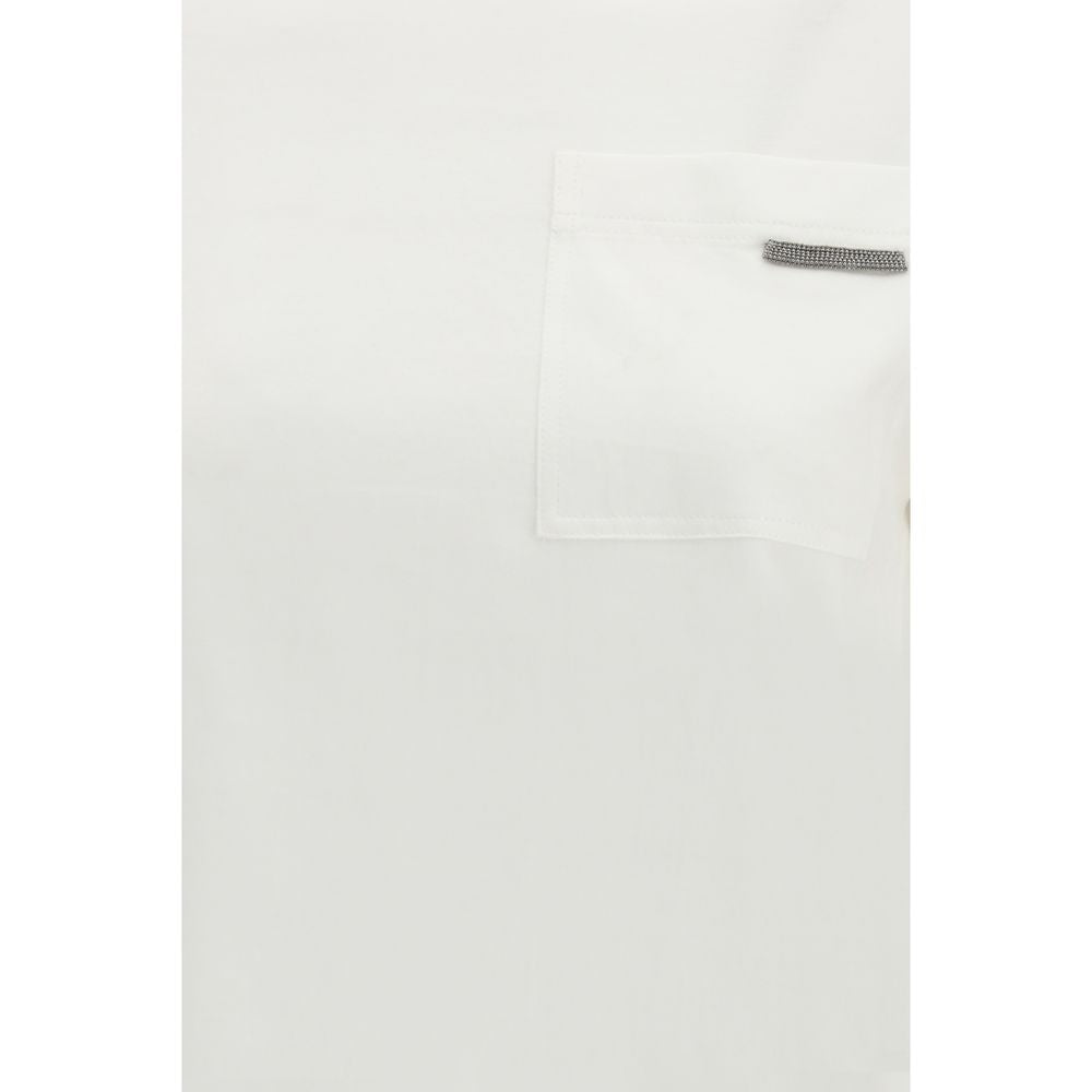 Brunello Cucinelli White Cotton T-Shirt – Artisanal Luxury Essential