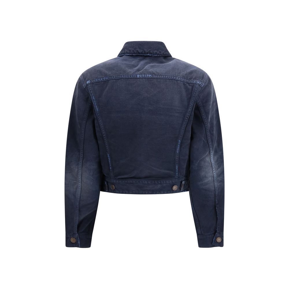 Balenciaga Blue Cotton Denim Jacket – Artisanal Luxury Couture