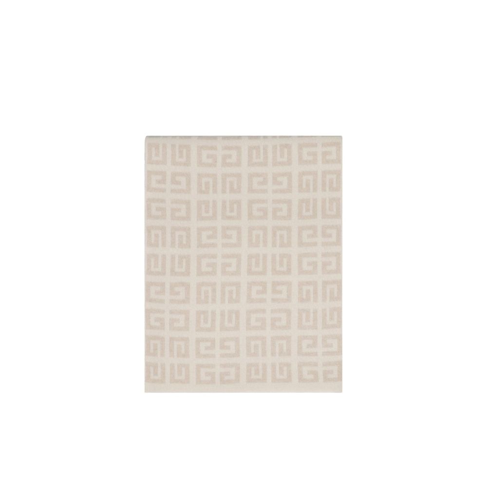 Indulge in the Givenchy Beige Cashmere Scarf, a luxurious blend of cashmere and wool, embodying timeless elegance and Italian craftsmanship for discerning tastes.