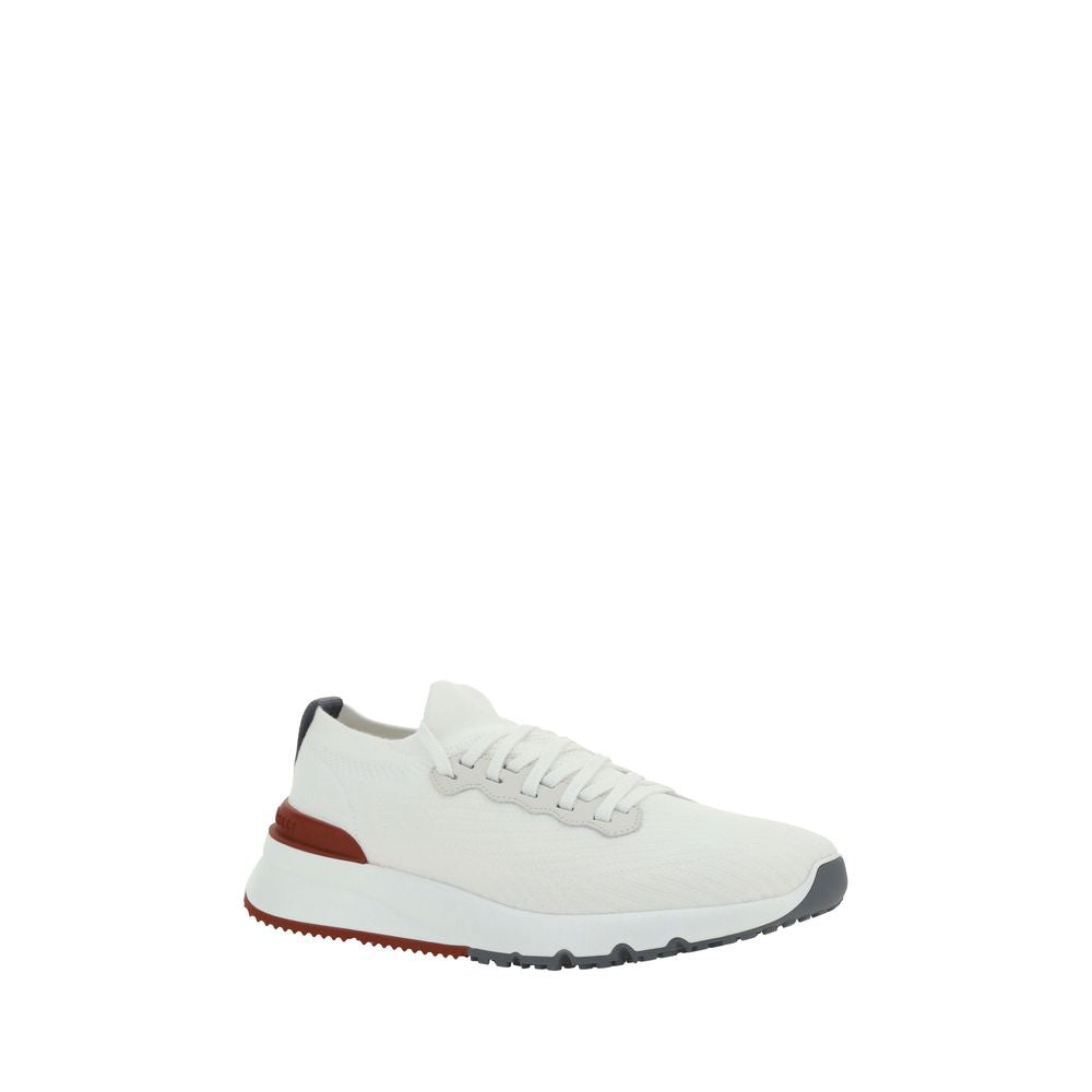 Brunello Cucinelli White Rubber Low Top Sneakers - Designer Elegance