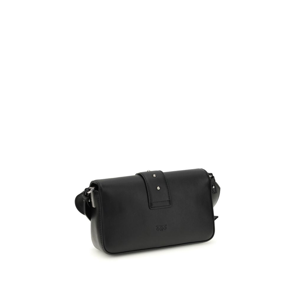 Discover the PINKO Black Calf Leather Bos Taurus Shoulder Bag, a timeless blend of exquisite craftsmanship and luxurious design, perfect for the discerning individual.