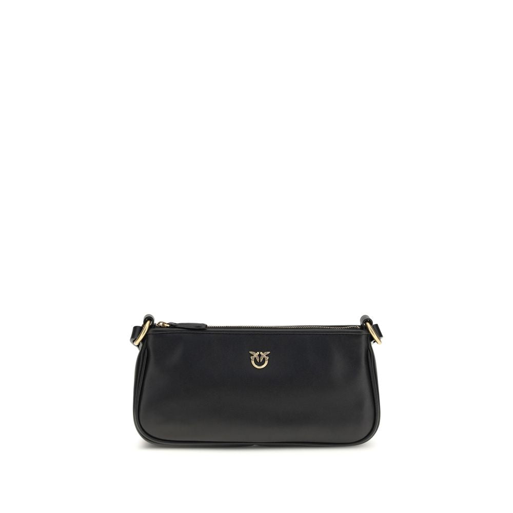 Indulge in the PINKO Black Calf Leather Bos Taurus Shoulder Bag, a masterpiece of artisanal elegance from the SS26 collection, crafted for timeless sophistication.