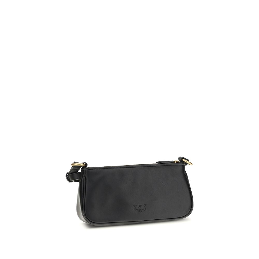 Discover the PINKO Black Calf Leather Bos Taurus Shoulder Bag, a masterpiece of artisanal elegance from the SS26 collection, embodying timeless sophistication and luxurious craftsmanship.