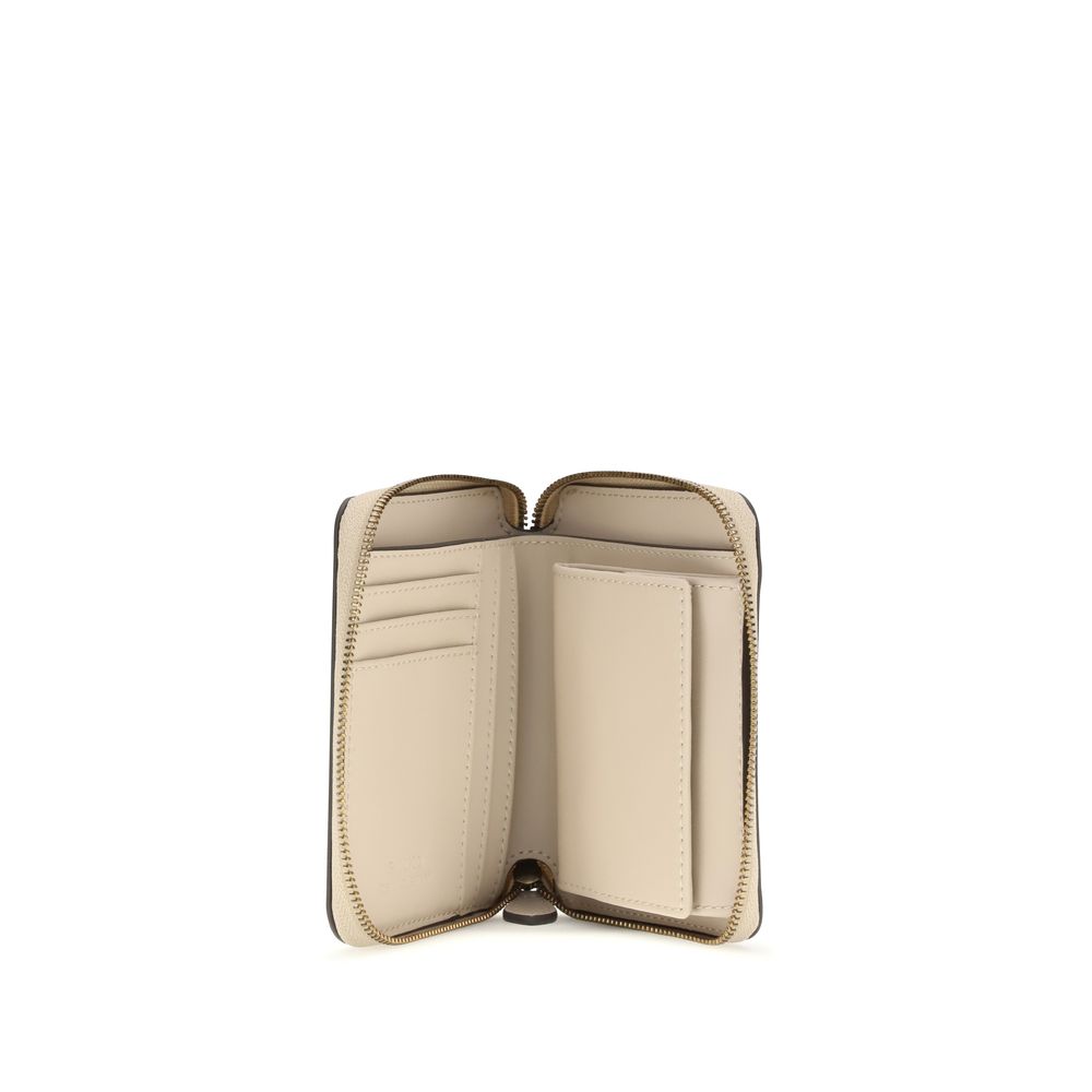 Elevate your style with the PINKO Beige Calf Leather Bos Taurus Wallet, a luxurious blend of artistry and functionality, perfect for the discerning individual.