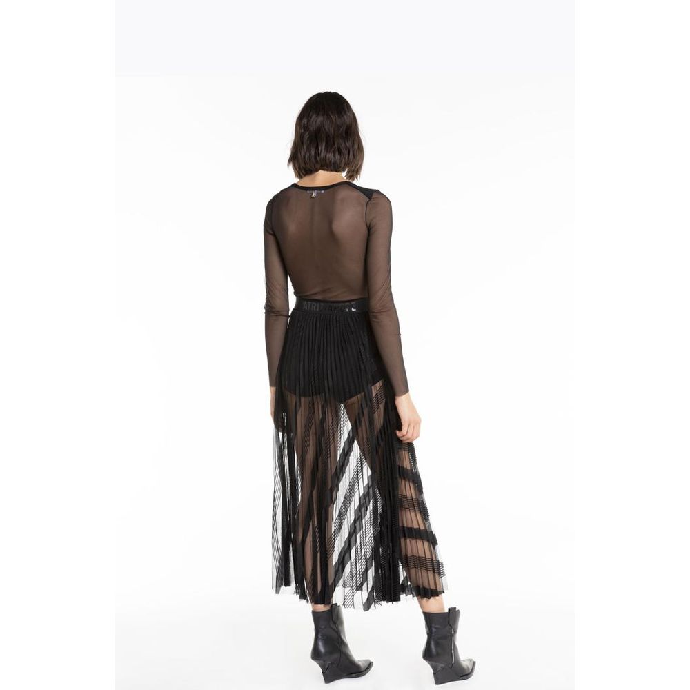 Patrizia Pepe Black Polyester Long Skirt - Timeless Luxury Fashion
