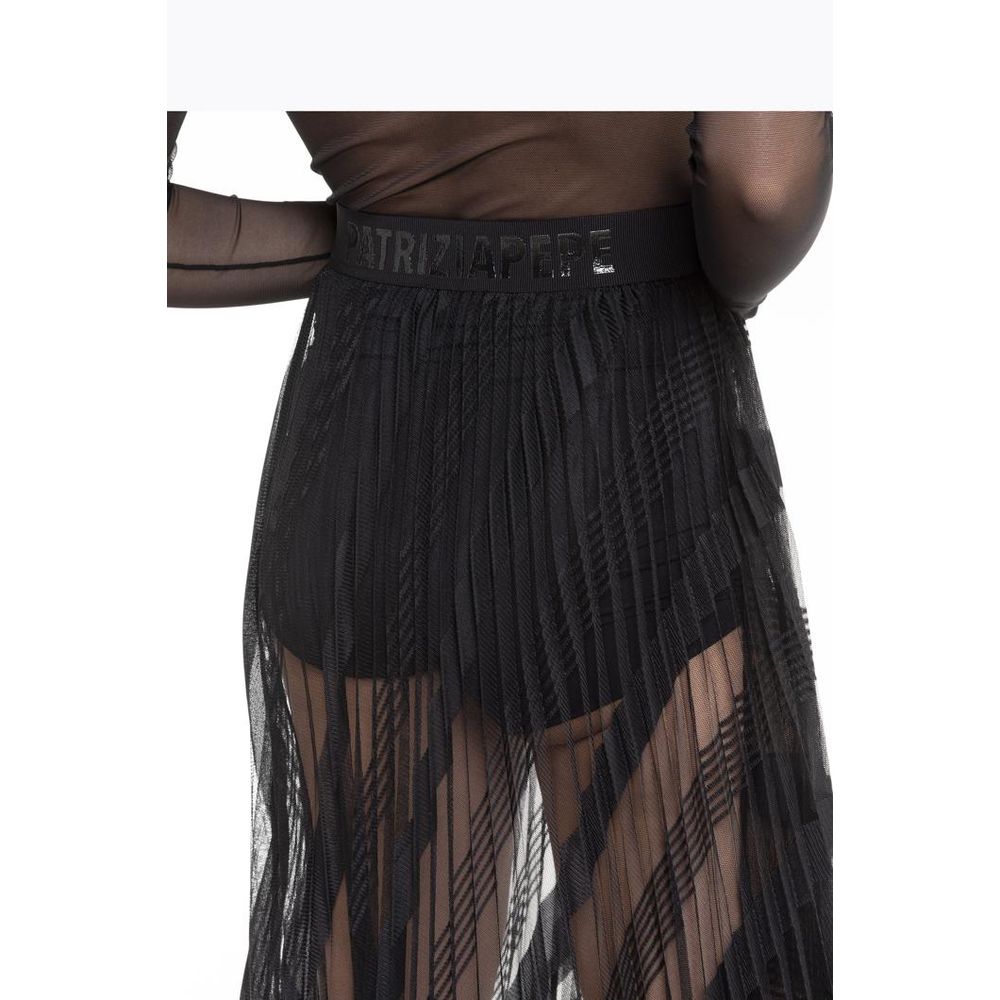 Patrizia Pepe Black Polyester Long Skirt - Timeless Luxury Fashion