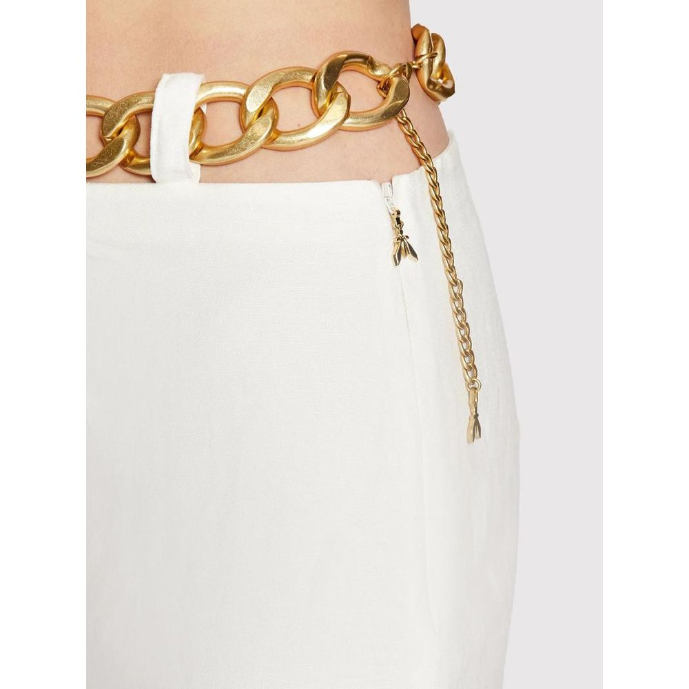 Patrizia Pepe White Viscose Long Skirt - Haute Couture Elegance